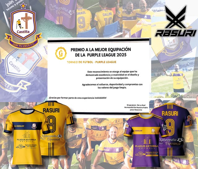 Equipaciones del equipo Castilla y reconocimiento de la Purple League 2025