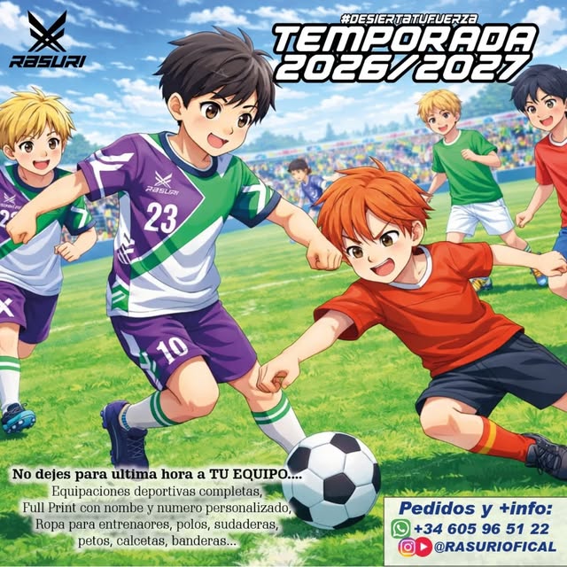 Ilustración de campaña Rasuri para la temporada deportiva 2026/27